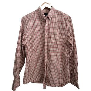 J. Crew Size L Brown Red Plaid Casual Button Down Long sleeve Shirt
